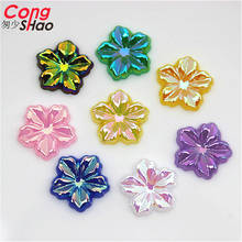 Cong Shao 300PCS 13mm AB Color Flower Acrylic Rhinestone Stone Flatback For Jewelry Scrapbook Craft Embellishment CS429 2024 - buy cheap