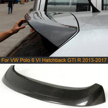 Alerón trasero de techo de coche, Alerón trasero de fibra de carbono para Volkswagen VW Polo 6 VI Hatchback GTI R 2013 - 2017 2024 - compra barato