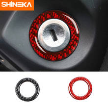 SHINEKA Carbon Fiber Sticker Car Interior Engine Start Stop Ignition Decoration Ring Cover Accessories For Ford Mustang2009-2013 2024 - buy cheap