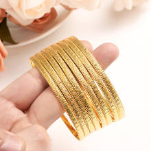 12 pcs 24K Ethiopian Wave Dubai Trendy Wedding Bangles for Women Arab African Gold Color Bracelet Jewelry Middle East Gifts 2024 - buy cheap