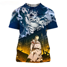 Camisetas Harajuku de ataque a los Titanes para hombre, camisas de algodón de diseño negro de manga corta, camisetas estéticas de Anime japonés en 3D, 2021 2024 - compra barato