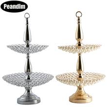 PEANDIM Luxury Pearl Plate Crystal Wedding Cake Stand Party Cupcake Display Home Decoration Candy Bar Dessert Table Holder 2024 - buy cheap