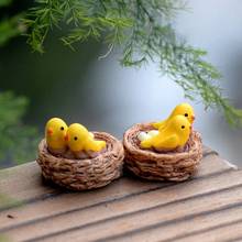 2pcs Small Bird Nest Figurines Mini Oriole Resin Crafts Fairy Garden Miniatures Cartoon Animal DIY Landscape Ornament 2024 - buy cheap