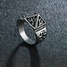 Vintage Gothic Cross Ring Men Witcher Ring Special Letter Punk Male Jewelry Bijoux Wedding Party Gift 2024 - buy cheap