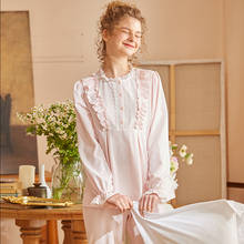 New Women's Princess Pink Ruffles Pajama Sets.Cotton Stringy Selvedge Tops+Pants.Victorian Lady Pyjamas Set Sleepwear Loungewear 2024 - buy cheap