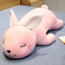 65-110cm adorável deitado coelhos brinquedos de pelúcia recheado bonito coelho almofadas macias crianças almofada bebê sono bonecas para meninas presentes de aniversário 2024 - compre barato