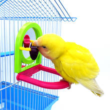 Suporte de plástico colorido para aves, papagaio de cor aleatória, brinquedo de mascar com sino, brinquedo educacional para treinamento de pássaros 2024 - compre barato