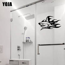 YOJA 18x28.2CM Home Room Decoration Fierce Shark Wall Sticker Bathroom Shower Decal G2-0542 2024 - buy cheap