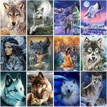 DIY 5D Diamond Painting Full Round Square Resin Mosaic Diamond Embroidery Cross Stitch Kits Wall Art Wild Natural Wolf 2024 - buy cheap