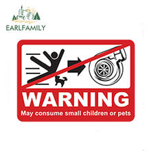 EARLFAMILY 13cm x 9.1cm TURBO WARNING Decal Car Sticker Humour Funny Novelty Waterproof Car Accessories 2024 - buy cheap