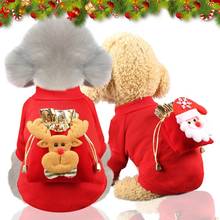 PUOUPUOU зимняя забавная Одежда для собак теплая куртка для собак Рождественская одежда толстовки для маленьких средних собак Милый щенок наряд XS-2XL 2024 - купить недорого