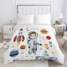 1pc crianças capa de edredão colcha/cobertor/caso confortável 140x200 200*200 240x220 dos desenhos animados cama para crianças bebê astronauta 2024 - compre barato