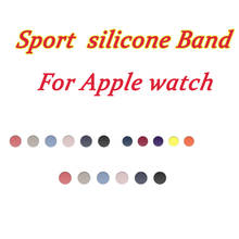 Резиновый ремешок для Apple watch 38 мм 40 мм серия 5 4 3 2 1 силиконовый браслет ремешок для iwatch 5 ремешок 42 мм 44 мм 2024 - купить недорого