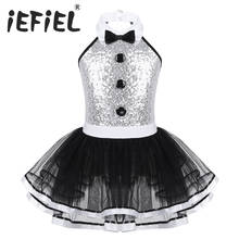 Sequins Girls Ballet Tutu Dress Girls Child Turn-Down Collar Modern Dance Costume Professional Button Performance Tutu Clothes 2024 - buy cheap