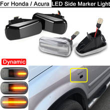 2Pcs Amber Dynamic LED Side Marker Light Turn Signal Light For Honda Civic Accord  S2000 For Acura Integra RSX  NSX NA1 NA2 2024 - buy cheap