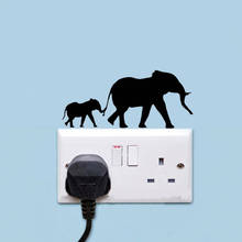 Elephant Switch Socket Sticker Home Wall Decor Car Stickers Cartoon Animal Auto Products Child Bedroom Vinyl Window Decals 2024 - buy cheap