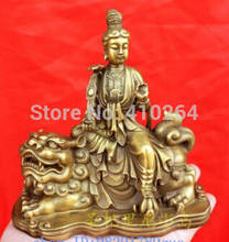 free shipping Chinese bronze Manjusri Manjushri Bodhisattva Buddha Statue 5.2" 2024 - buy cheap