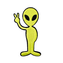 Alien (tamaño: 8,3x4,2 cm) parches DIY para planchar, coser en apliques bordados, ropa, accesorios de ropa de dibujos animados 2024 - compra barato