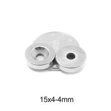 5~100pcs 15x4-4 Strong Rare Earth Magnet 15*4 mm Hole 4mm 15x4-4mm Round Countersunk Neodymium Magnetic Magnets N35 15*4-4 mm 2024 - buy cheap