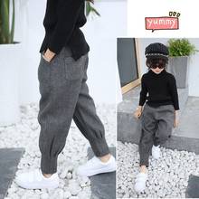 2020 Autumn Winter Children Girls High Waist Solid Color Cotton Casual Harlan Pants Baby Kids Casual Loose Infants Trousers W543 2024 - buy cheap