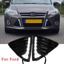 Lâmpada diurna para ford focus 3 mk3 2012 2013 2014, 12v, led, à prova d'água, com relé tipo escurecimento 2024 - compre barato