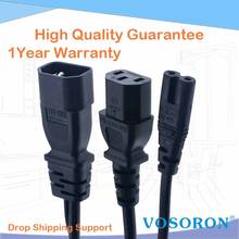 Y Type Splitter Power Cord ,IEC320 C14 Plug 3-Prong Male Power Cable Cord AC Power Adapter to C7 +C13 Female 2024 - buy cheap