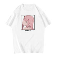 Anime DARLING In The FRANXX TShirts Zero Two 002 Print T-Shirts Girls Short Sleeve Top Casual Harajuku Summer Tees Couple Outfit 2024 - buy cheap