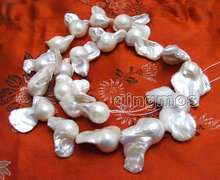 Qingmos 20-35mm barroco Natural de agua dulce blanco Nuclear perlas sueltas para fabricación de joyería DIY collar pulsera hilos 14'' 2024 - compra barato