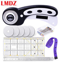 LMDZ 45MM Black Rotary Cutter Set With Fabric Ruler Circular Blade Knife DIY Patchwork Pins Sewing Quilter Leathercraft Supplies 2024 - buy cheap