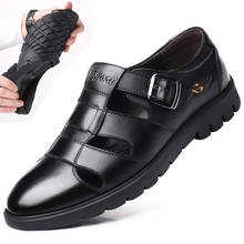 JKPUDUN-Sandalias de piel auténtica para hombre, zapatos informales para exteriores, calzado de playa, zapatos romanos de talla grande 38-47 2024 - compra barato