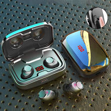 Olhveitra TWS, беспроводные Bluetooth наушники, наушники для iPhone, samsung 5,0, гарнитура, водонепроницаемый, спортивный, стерео, светодиодный, Dispay, наушники 2024 - купить недорого