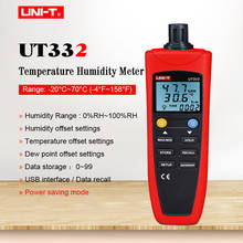 Medidor Digital de temperatura y humedad UNI-T UT332, almacenamiento de datos con interfaz USB, higrómetro de temperatura, retroiluminación LCD 2024 - compra barato