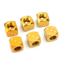 1Pair Gold Aluminum Auto Wheel Stem Tyre Air Valve Dustproof Cap Dice Tire Tyre Valve Caps Bike MTB Truck Tire Valve Dust Cap 2024 - buy cheap