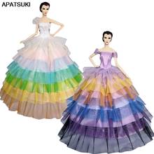 Rainbow Fashion Doll Dress For Barbie Doll Outfit Evening Gown Wedding Dresses Clothes For Barbie Dolls 1/6 Dolls Accessories 2024 - buy cheap