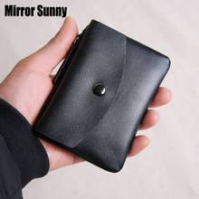 Soft Leather Mini Wallet Change Bag Women's Short Korean Ultra Thin Card Bag Men's Cowhide Genuine Leather Student Coin Purse 2024 - buy cheap