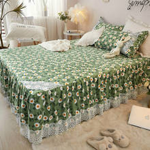Cilected-Conjunto de funda de cama de encaje Floral, conjunto de 3 unids/set de funda de almohada antideslizante, cubrecama individual y doble 2024 - compra barato
