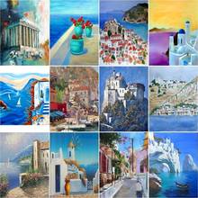 SDOYUNO Painting By Number Canvas Kits Landscape HandPainted DIY Gift 40x50cm Coloring By Numbers Seaside House Home Decor 2024 - buy cheap