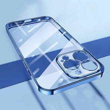 Funda de silicona transparente para iPhone, carcasa de lujo con marco cuadrado Enchapado, suave, para 11, 12, 13 Pro Max, Mini, X, XR, XS, 7, 8 Plus, SE, 2020 2024 - compra barato