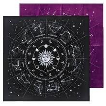 12 Constellations Tarots Card Tablecloth Velvet Divination Altar Cloth Board Game Fortune Astrology Oracle Card Pad 2024 - buy cheap