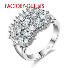 925 Sterling Silver Engagement Ring Fashion Jewelry Trendy Style Cubic Zirconia Prong Setting Women Girls Wholesale 2024 - buy cheap