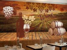 Papel de parede personalizado para paredes, papel de parede 3 d de barril de vinho tinto para sala de estar e quarto de crianças, mural de parede 3d grande 2024 - compre barato