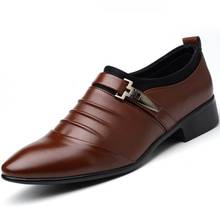 Zapatos de vestir para hombre, calzado Formal británico de cuero partido, Punta puntiaguda, negocios, boda, Oxfords, talla 38-48, novedad 2024 - compra barato