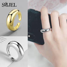 Vintage Silver Color Punk Geometric Open Ring Smooth Minimalist Finger Rings for Women men Party Jewelry Gifts 2024 - buy cheap