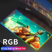 Custom Large Gaming RGB Rick Mouse Pad Gamer Keyboard Rubber MousePad USB Wired LED Big Backlight Computer Desk Mat 2024 - buy cheap