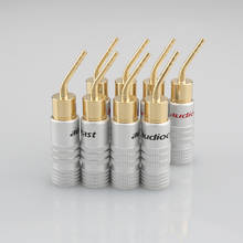 8PCSAudiocrast B840G  2mm Pin Speaker Banana Plug Adapter Wire Gold Plated New 2024 - buy cheap