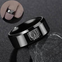 Anillo de ataque a los Titanes Levi Ackerman, accesorio de Cosplay del regimiento de exploradores, alas de la libertad Mikasa Shingeki no Kyojin, anillos negros 2024 - compra barato