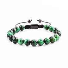 New Men Bracelet Natural Stone Green Tiger Eye Beads Simple Design Friendship Macrame Bracelet Men Jewelry Gift 2024 - buy cheap