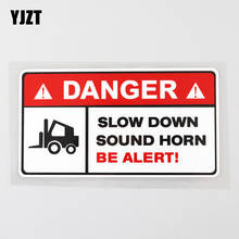 YJZT 12.4CM×6.5CM Car Sticker Danger Slow Down Sound Horn Be Alert! PVC Decal 12C-0283 2024 - buy cheap