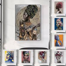 Carteles e impresiones artísticos de Graffiti de mujer negra africana, pinturas abstractas en lienzo de chica africana en la pared, imágenes artísticas, decoración de pared 2024 - compra barato