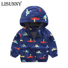 LISUNNY 2021 Spring Autumn New Children's Jacket Boys Toddler Outerwear Cartoon Dinosaur Printed Zipper Kids Coat Baby Coat 1-6y 2024 - buy cheap